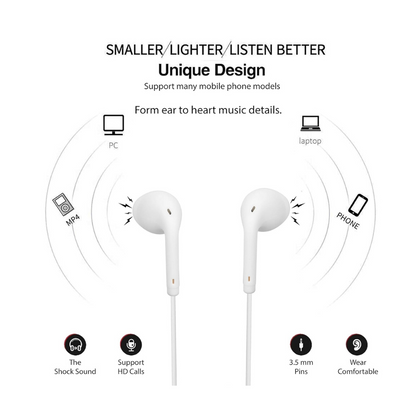 Hitage EB-13 Stereo Color Bass Series Earphone Wired Headset  (White, in The Ear) - Ghost-Gadgets
