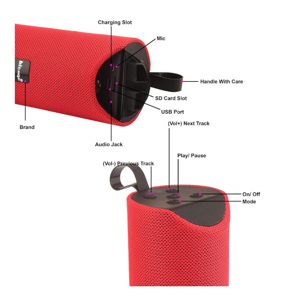 Hitage BS-5.1 Rockers Series/Portable Speaker/Stylish Bluetooth Speaker. - Ghost-Gadgets