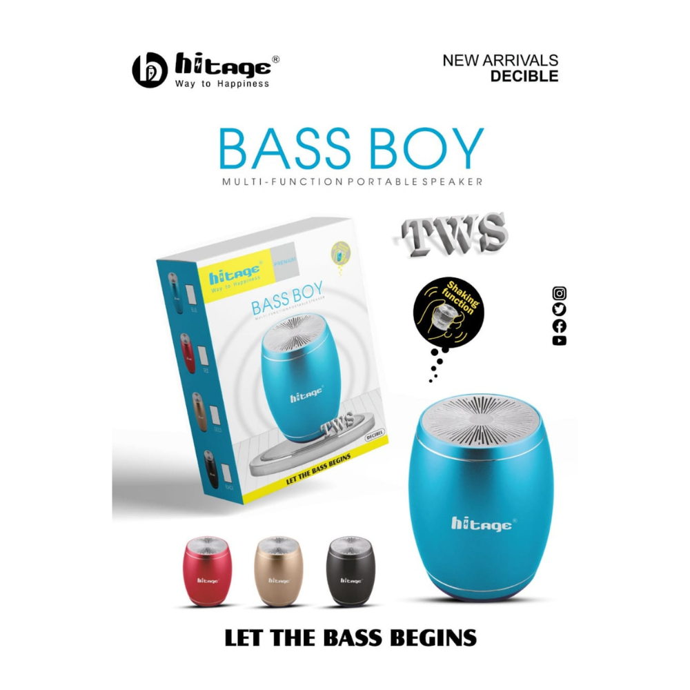 Hitage BASS BOY Decible/wireless Bluetooth connection. - Ghost-Gadgets