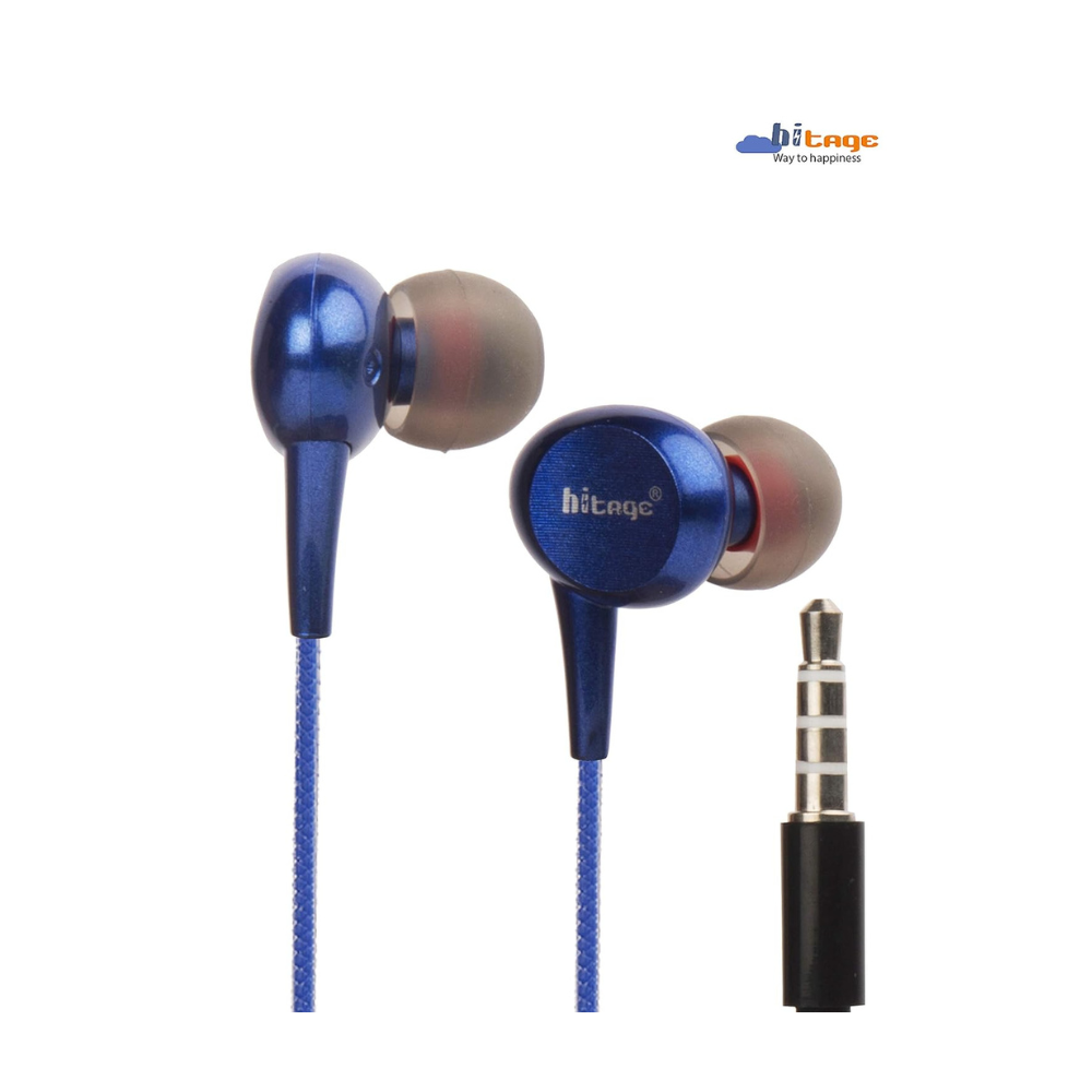 Hitage HB-131+ HD Wired in Ear Earphone with Mic (Blue) - Ghost-Gadgets