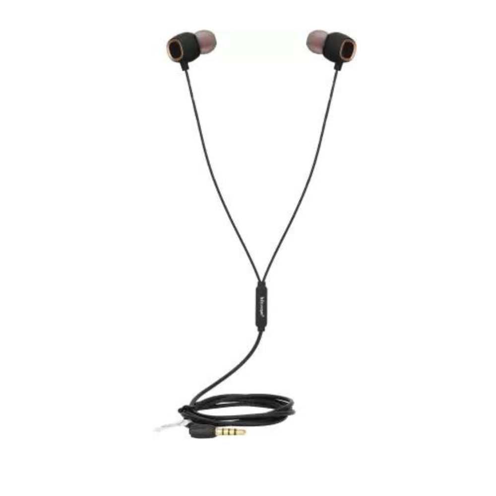 Hitage HB-354 OG Series Stereo Earphone Music HD Call Single Buttons Multi Color Wired Headset  (Gold Black, In the Ear) - Ghost-Gadgets