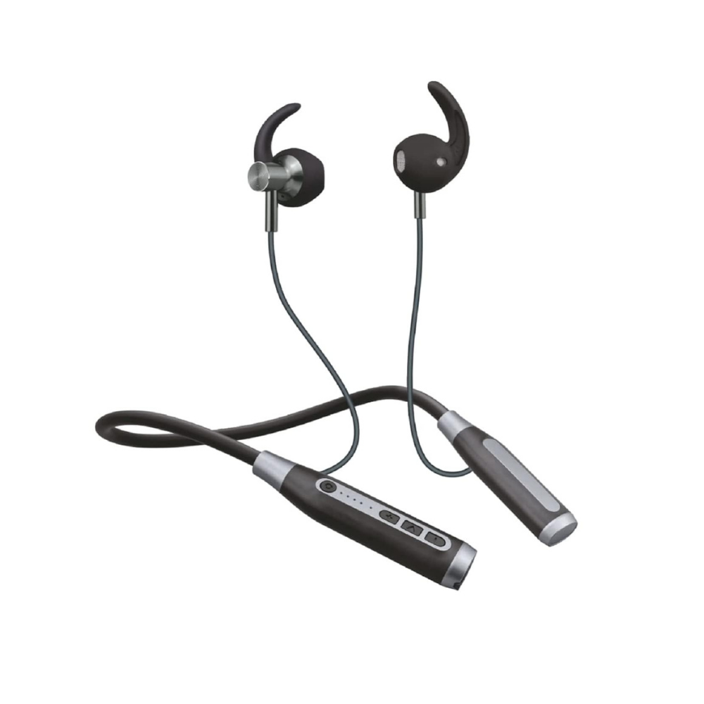 Hitage NBT-782 Bass Hunter Series with Tf Card Slot 110 Hours Music Playtime Neckband Bluetooth Headset (Black, in The Ear) - Ghost-Gadgets