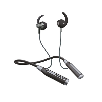 Hitage NBT-782 Bass Hunter Series with Tf Card Slot 110 Hours Music Playtime Neckband Bluetooth Headset (Black, in The Ear) - Ghost-Gadgets