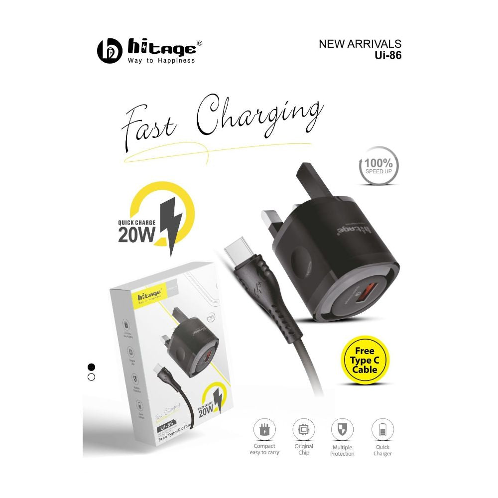 Hitage New Arrival Ui-86(100%Fast Charging) 20W Quick Charge - Ghost-Gadgets