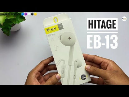 Hitage EB-13 Stereo Color Bass Series Earphone Wired Headset  (White, in The Ear)